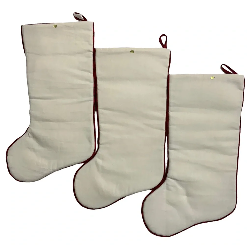 Christmas Stockings Oversized Snowmen Snow Scene Plush 3 Pieces 22 Inches - Picture 2 of 16